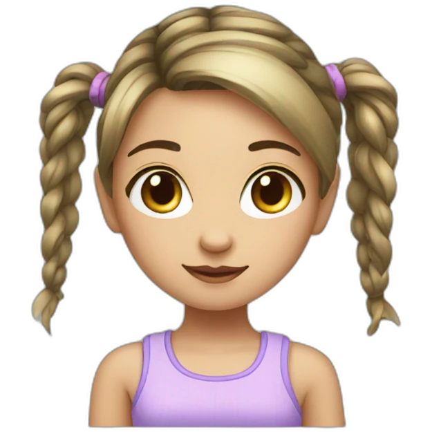 Cute girl with pony tail emoji