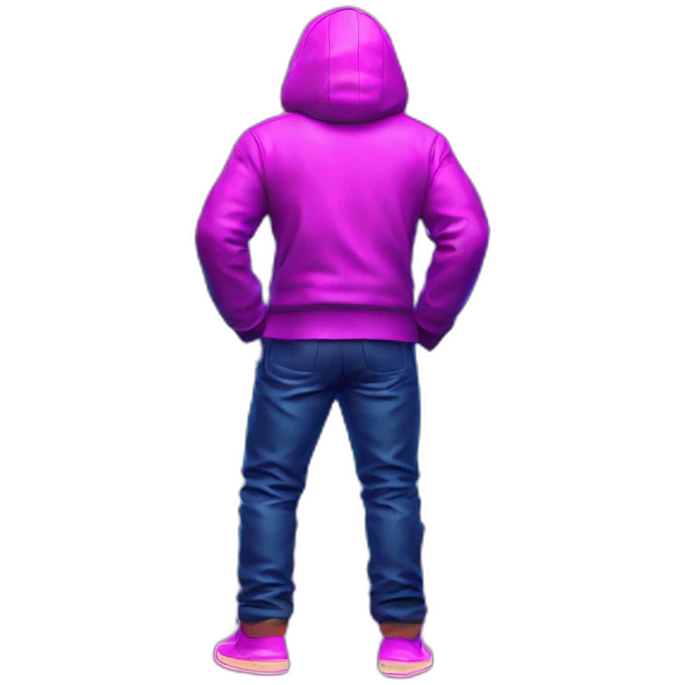 Juicy booty neon sign style man emoji