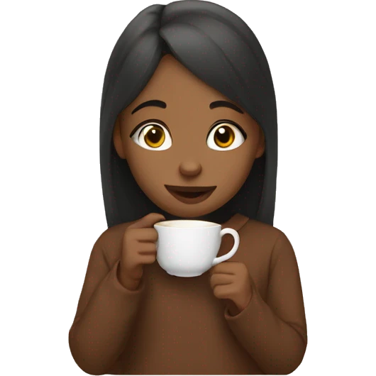 Girl sipping tea emoji