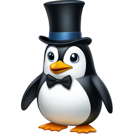penguin with a monocle and tophat emoji