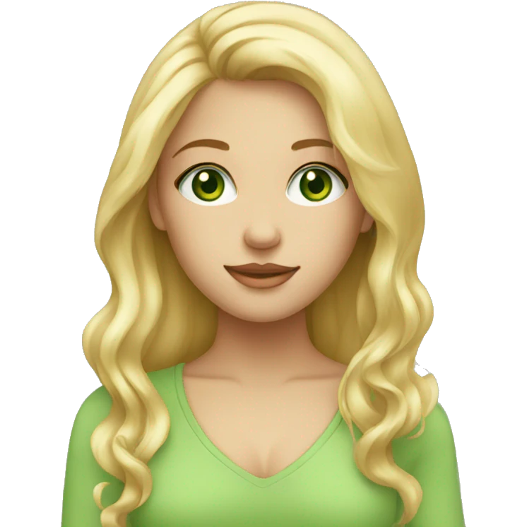 Girl blond with green eyes emoji