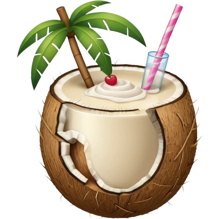 Coconut smoothie in a coconut  emoji