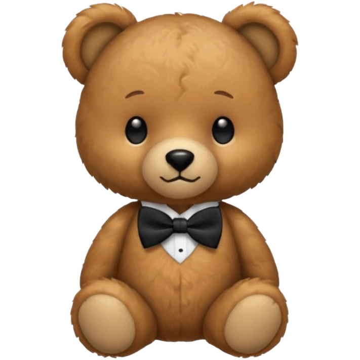 Teddy bear with black bow tie emoji