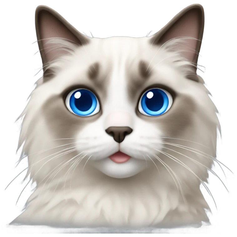 Ragdoll cat with blue eyes emoji