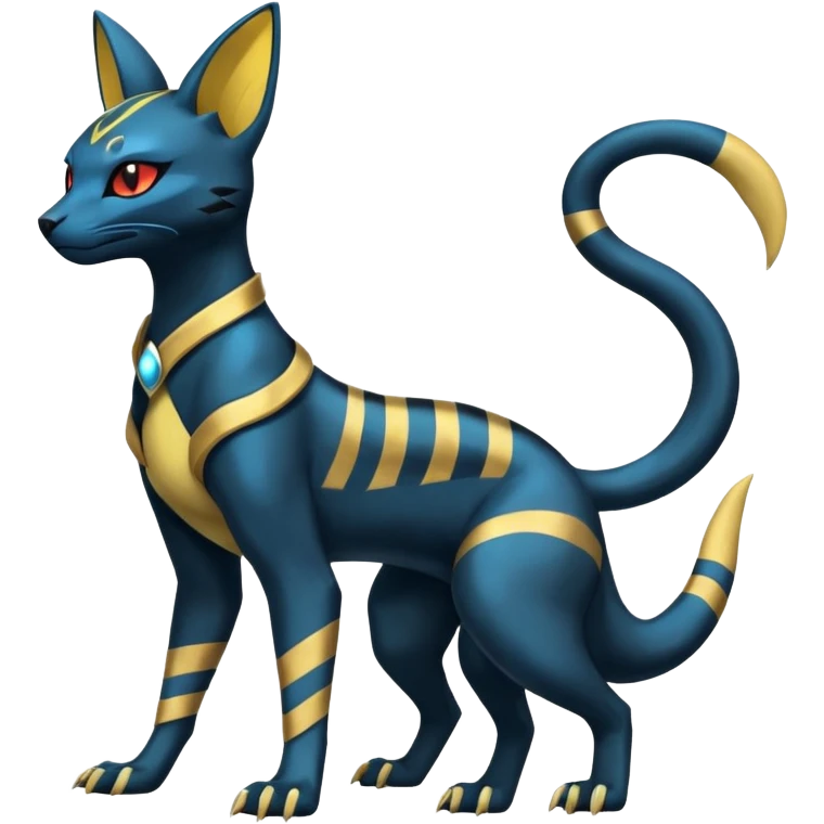 Umbreon-Bastet-Salandit-Zeraora-fusion, full body emoji