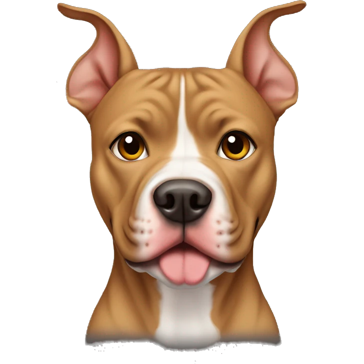 Light brown pitbull with ears cut emoji