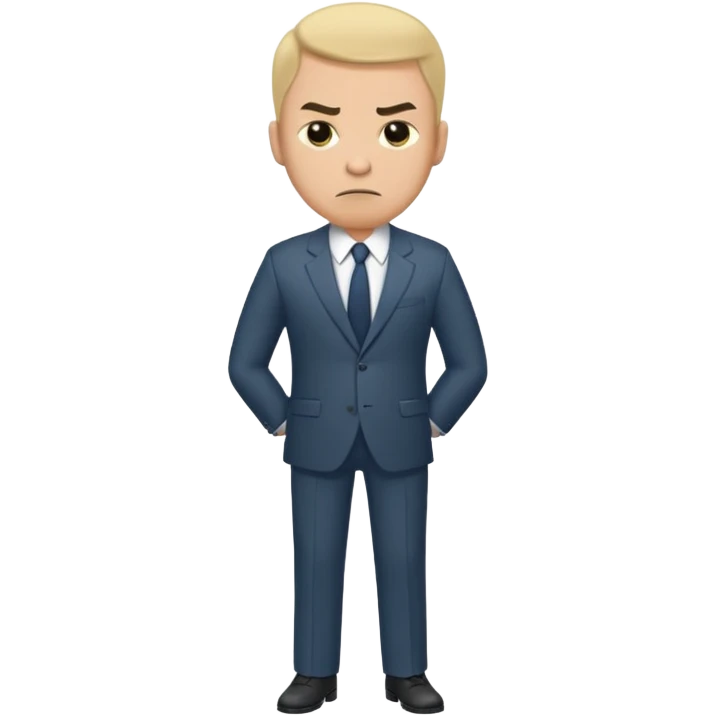 ligth man with a disgusted face full body emoji