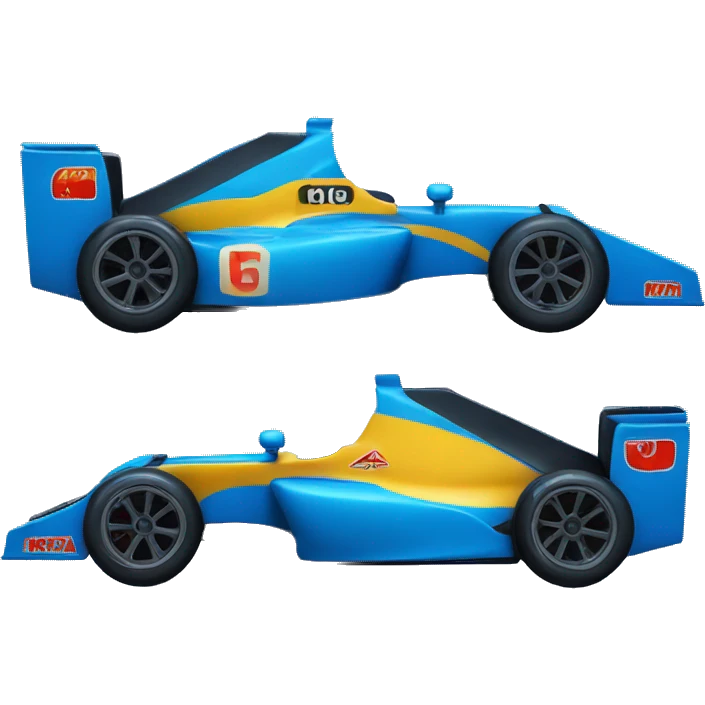 Blue race car with black wheels emoji