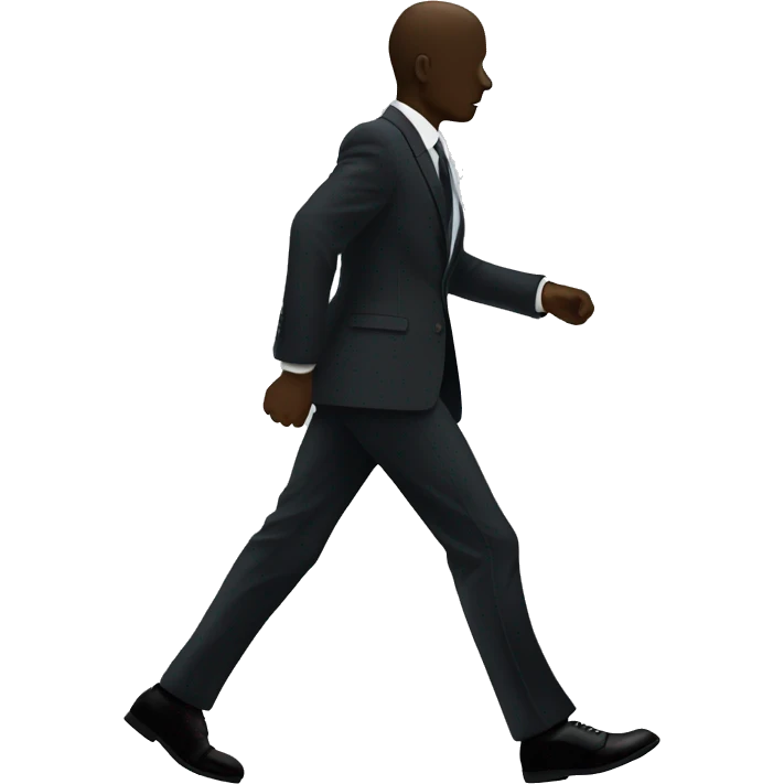 Business man walking silhouette no face emoji
