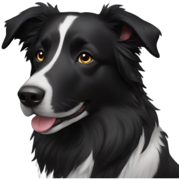 all Black mixed dog border collie emoji