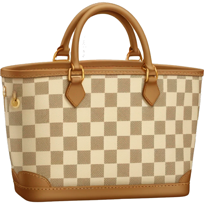 beige checkered louis vuitton tote emoji