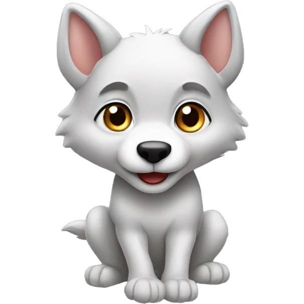 bébé loup qui saute emoji