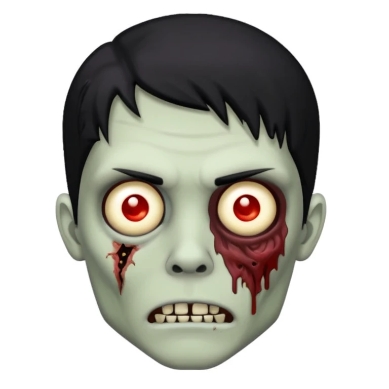 zombie, trapstar, Black hair black eyebrow emoji