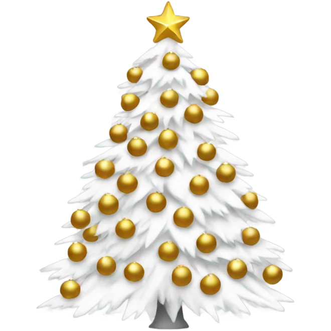 White christmas tree with golden balls aesthetic  emoji