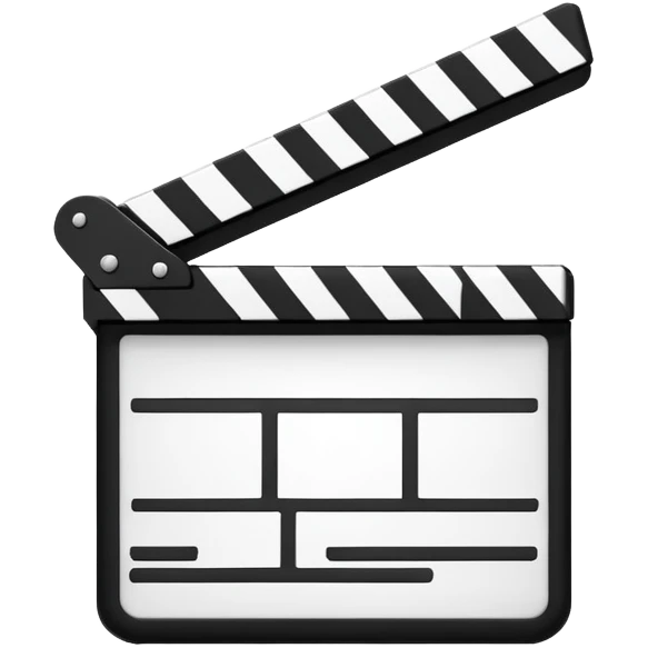 ultra simplified movie clapper, just two rectangles and a line, stripped of all details, pure geometric abstraction emoji