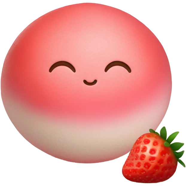 Strawberry mochi emoji