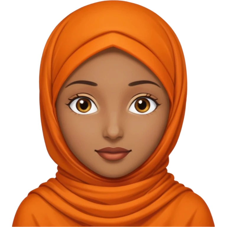 brown skinned woman with orange hijab emoji