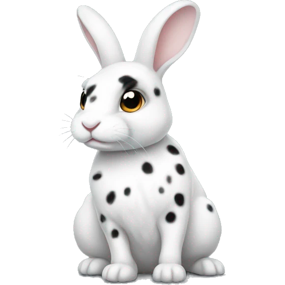 white bunny with black spots emoji