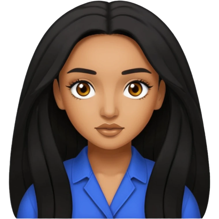 Leigh-Anne Pinnock brown eyes, black long hair emoji