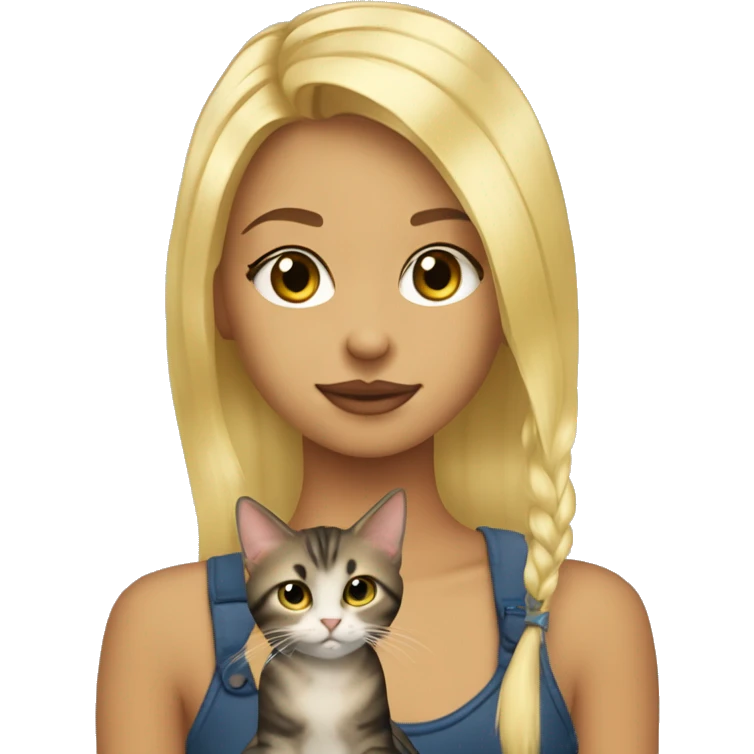 Blondy girl with Davon Reks cat emoji