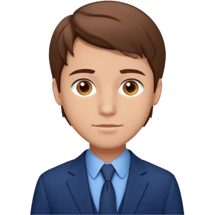young man with brown hair in a blue navy suit emoji