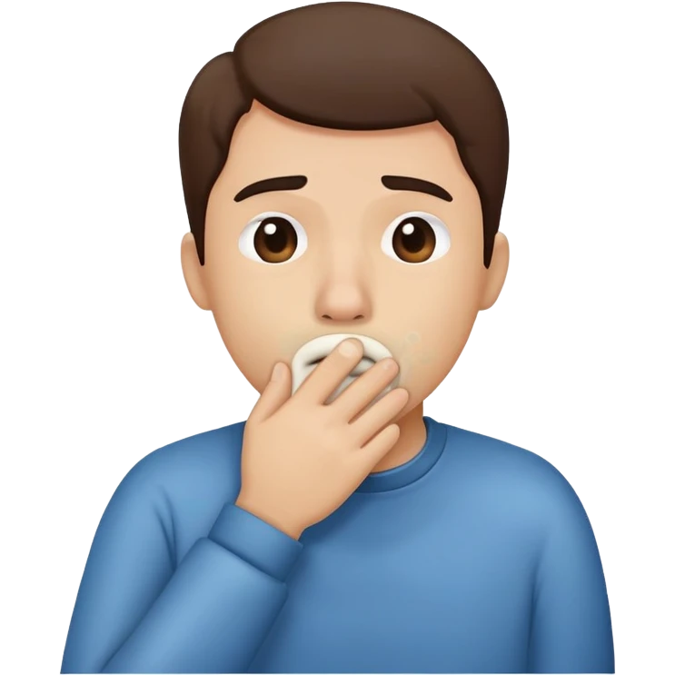 person covering their mouth with their hand while coughing, simple and expressive emoji