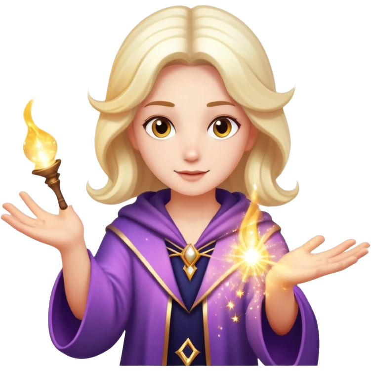 character casting a magic spell with sparkles and magic effects emoji