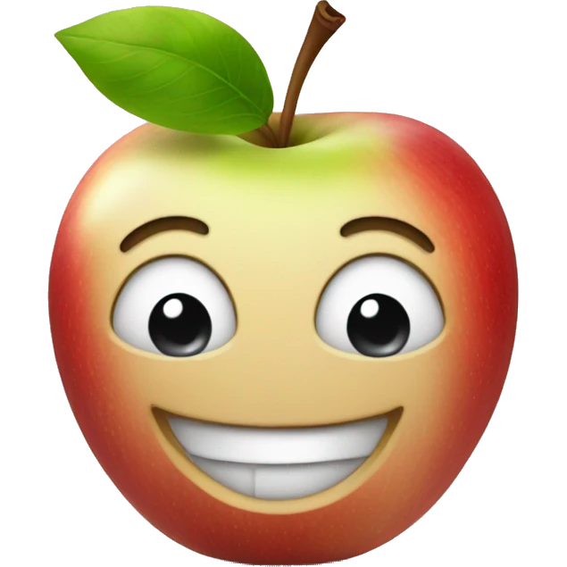 apple with a happy face emoji