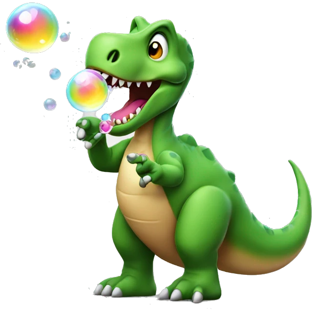 Dinosaur blowing bubbles  emoji