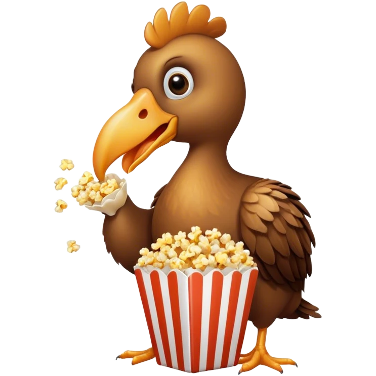 Dodo bird eating popcorn emoji