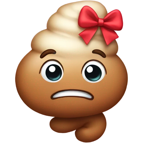 cute poop with a bow  emoji