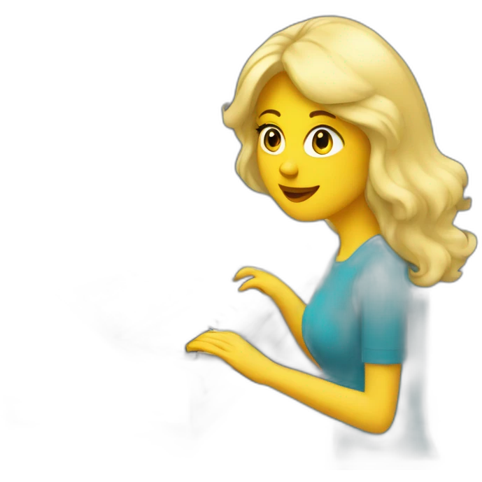 blond woman playing concorde synthesizer emoji