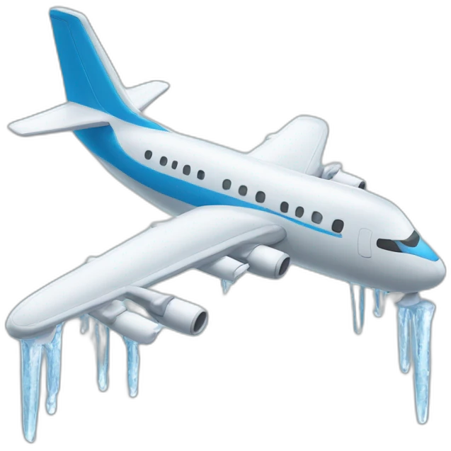 Airplane with icicles emoji