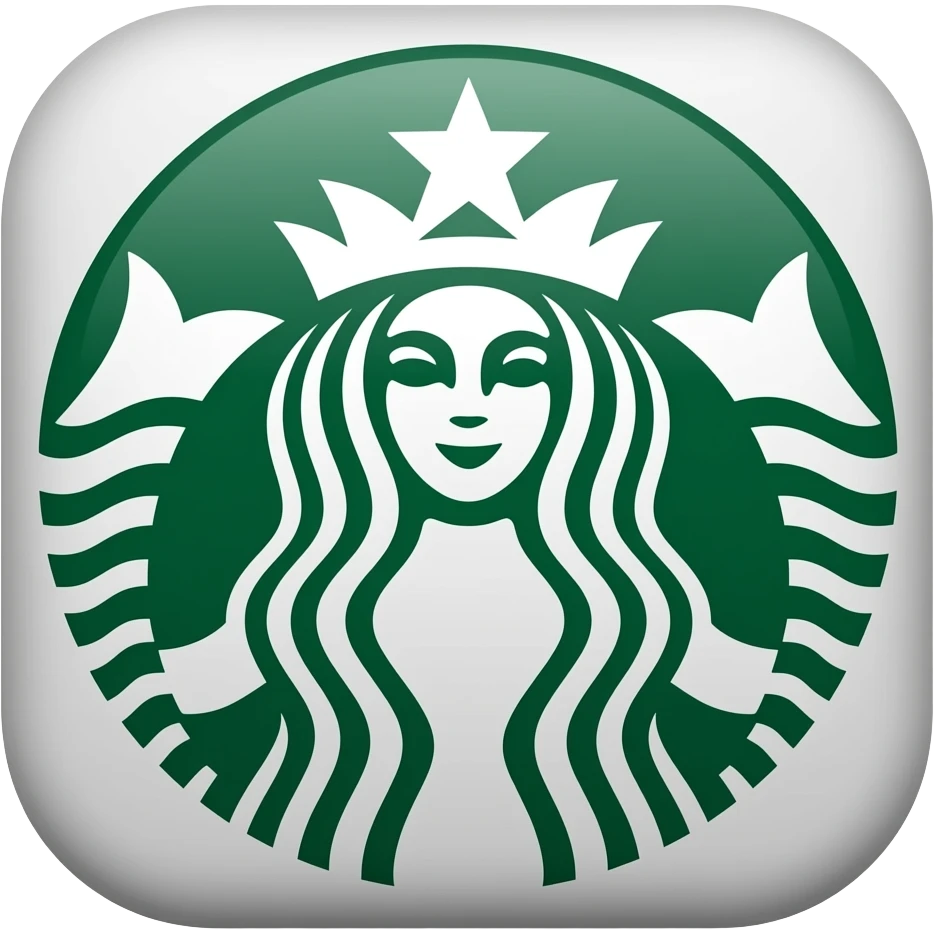 celular con fondo el icono de starbucks  sobre cafe emoji