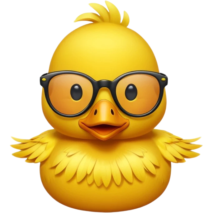 dame un pato amarillo con lentes oscuros emoji