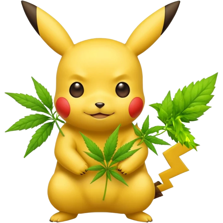 pikachu with weed emoji