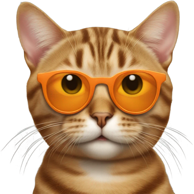 Tabby cat orange wearing Beatles sunglasses  emoji