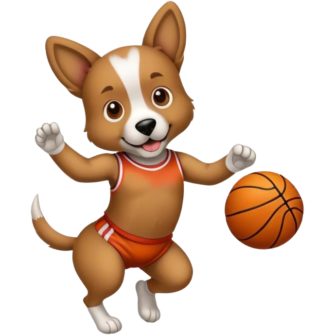 Dog playing basketball emoji