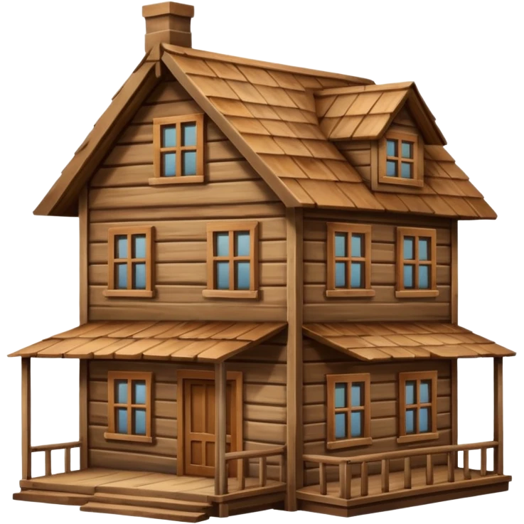 wooden house emoji