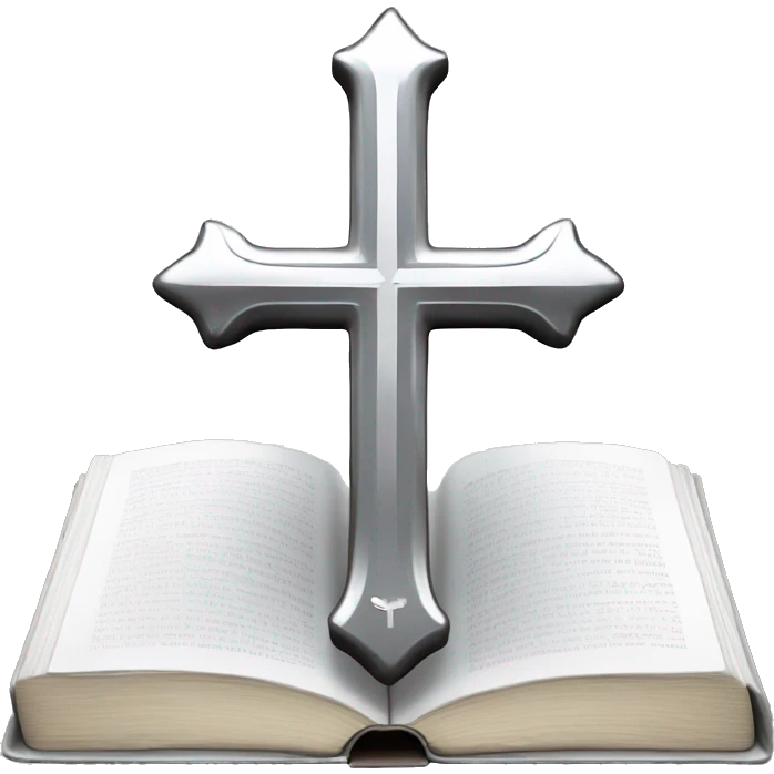 Bible (white) with silver cross emoji