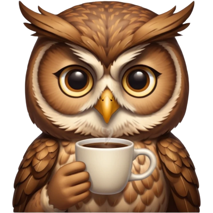 kahve içen baykuş emoji