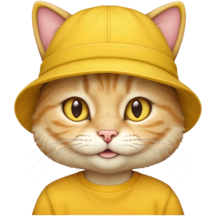 cat with yellow hat and shirt emoji