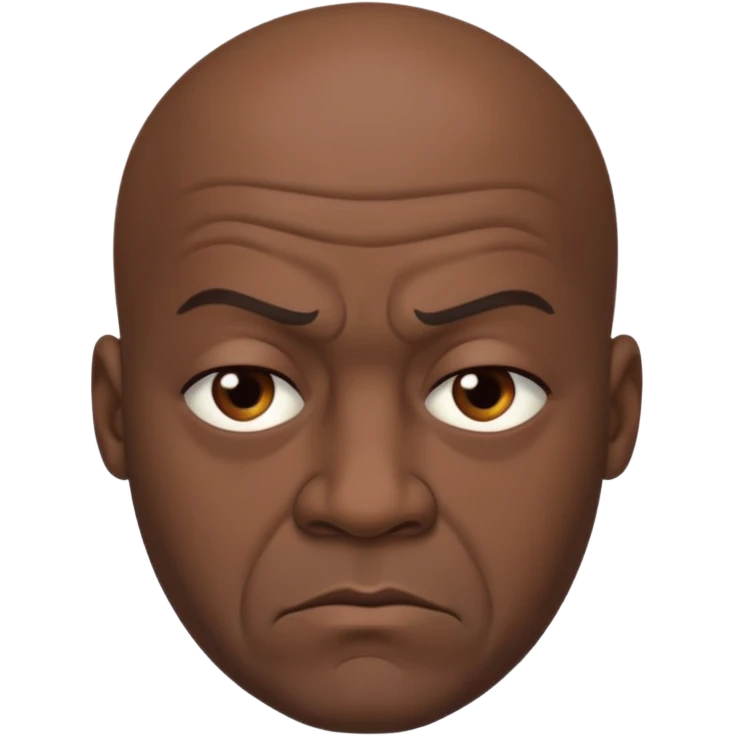 bald grumpy black man emoji