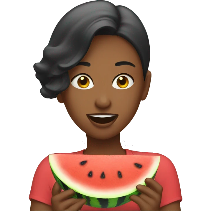 woman eating watermelon  emoji