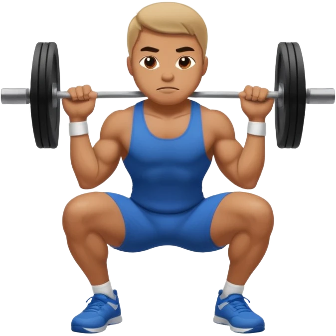 man doing a squat without weights emoji