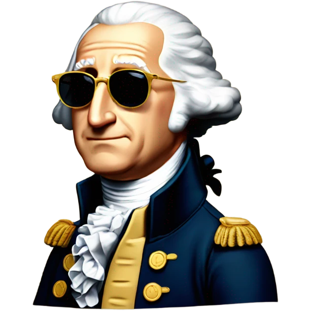 George Washington with sunglasses screamming emoji