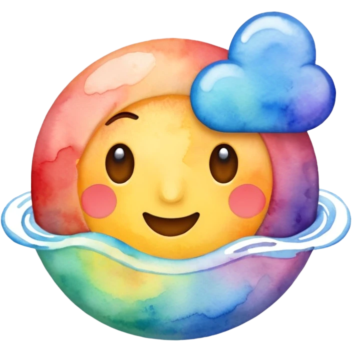 Realistic, watercolor, January title  emoji