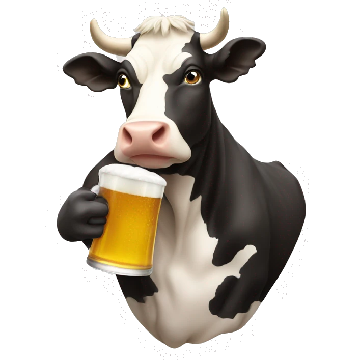Cow drinking beer emoji