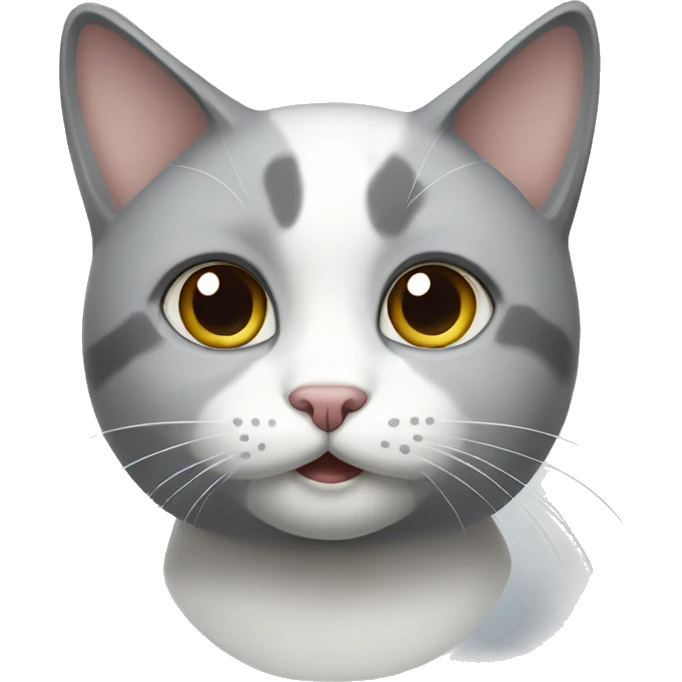 grey and white cat emoji