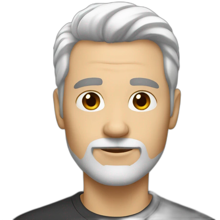 White Dad Black and White Hair emoji